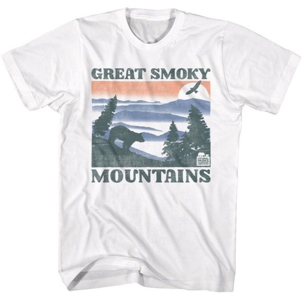National Parks Smokey Mountains Bear And Mtns White Tshirt